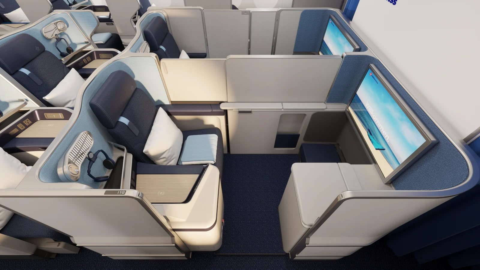 Business Suiten in der neuen A350 Kabine von Edelweiss